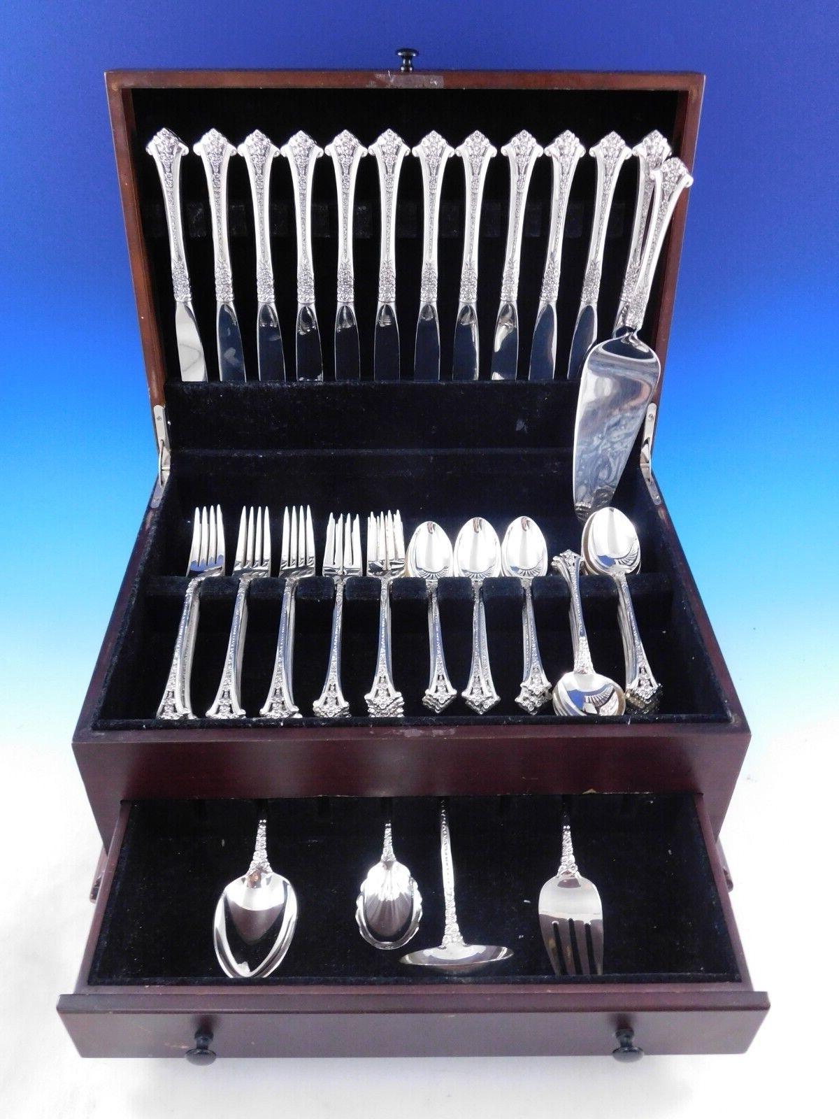 Classic Bouquet by Gorham Sterling Silver Flatware Set for 12 Service 65 pieces For Sale 6