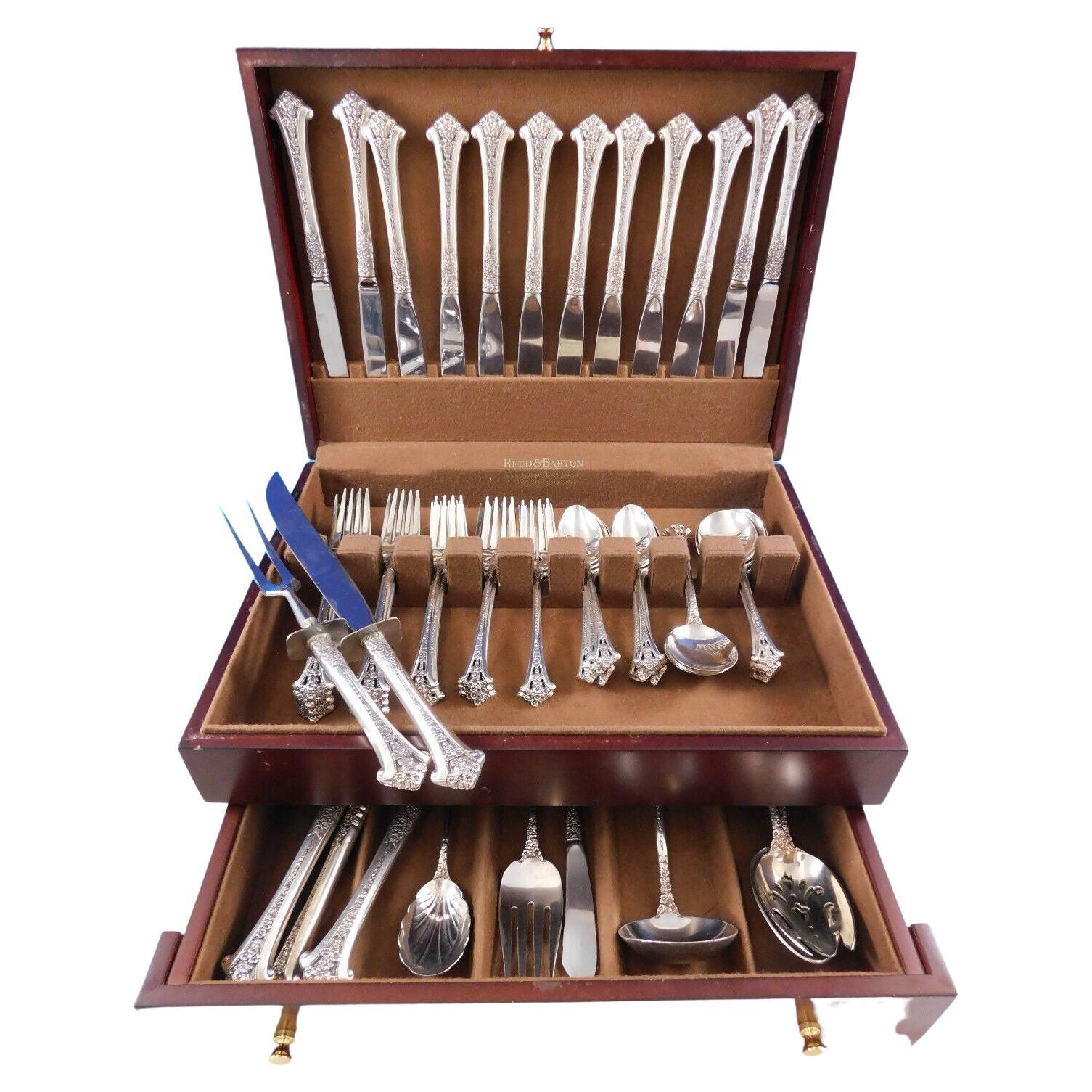 Classic Bouquet by Gorham Sterling Silver Flatware Set for 8 Service 56 Pieces For Sale