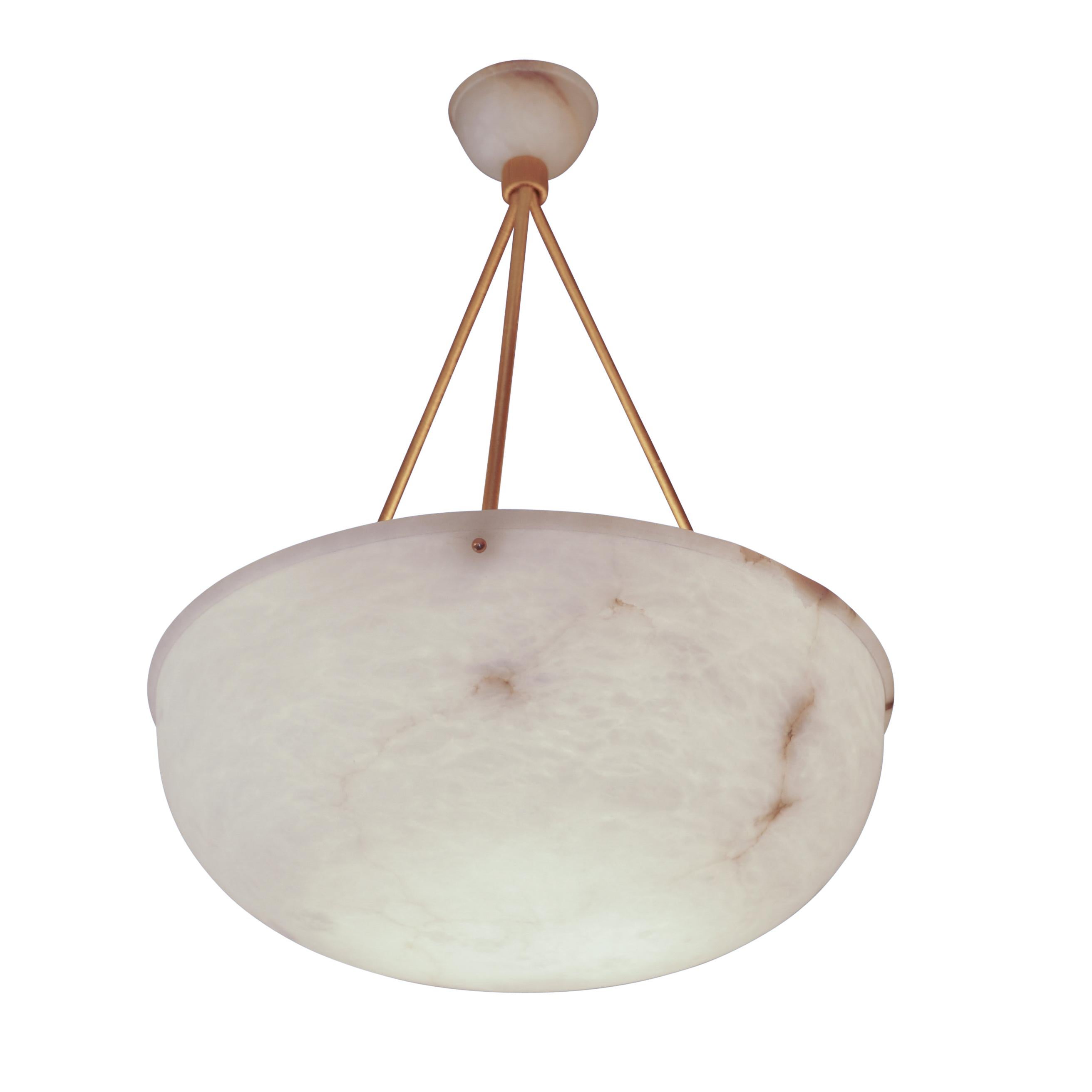 Art Nouveau Classic Bowl Shaped Alabaster Pendant, Sweden, 1925