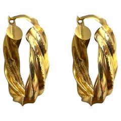 Classic Braided 14K Yellow Gold Hoop Earrings