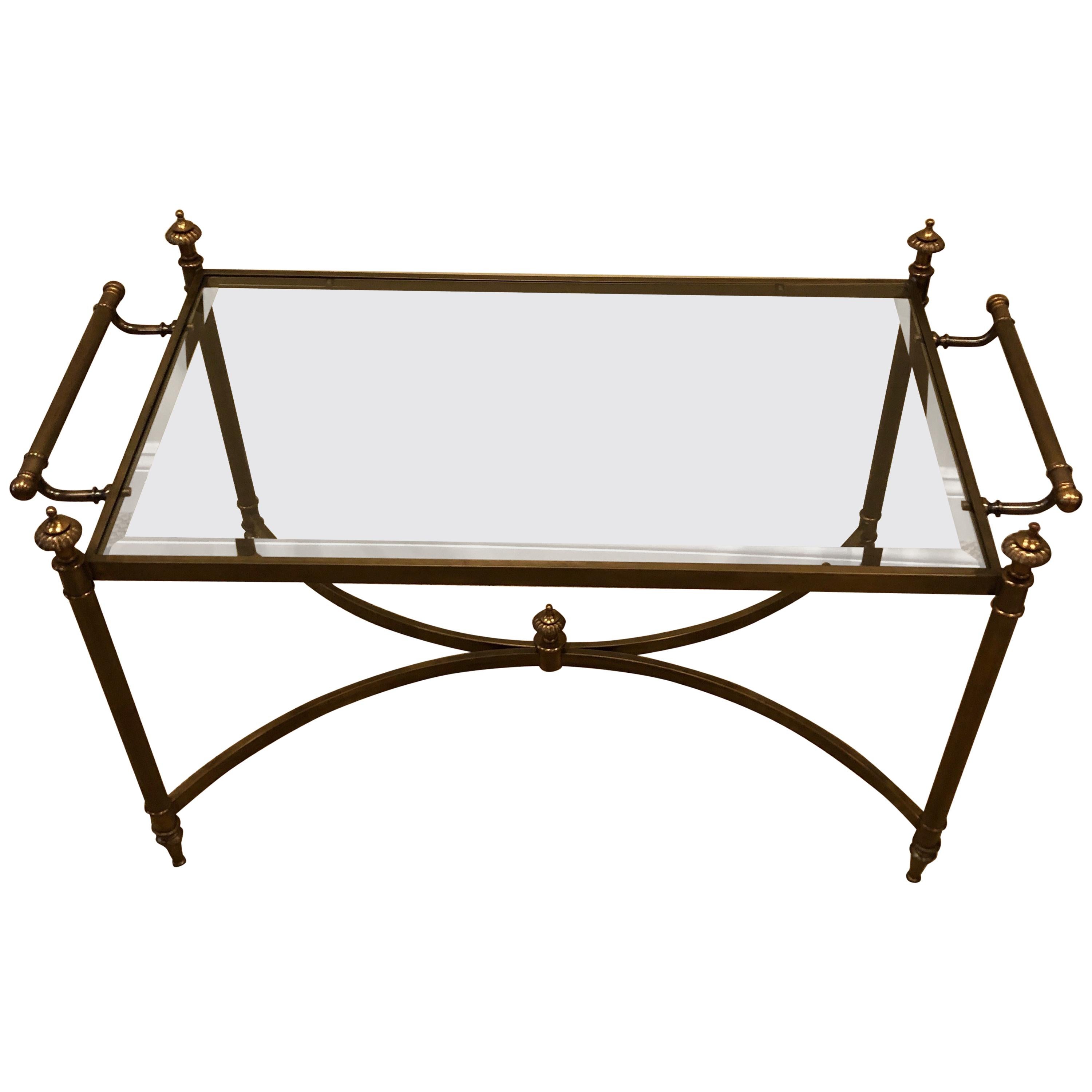 Classic Bronze Finish and Glass Coffee Table by LaBarge