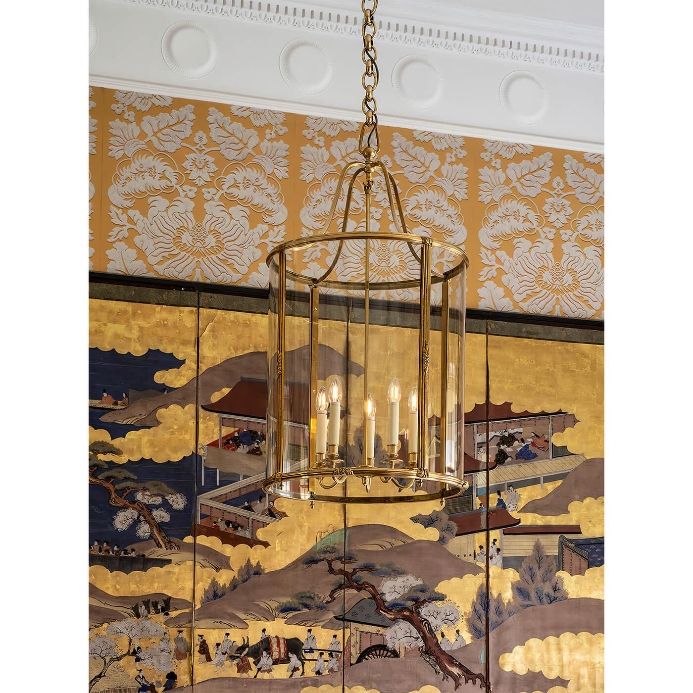 English Classic Brass Hall Lantern For Sale