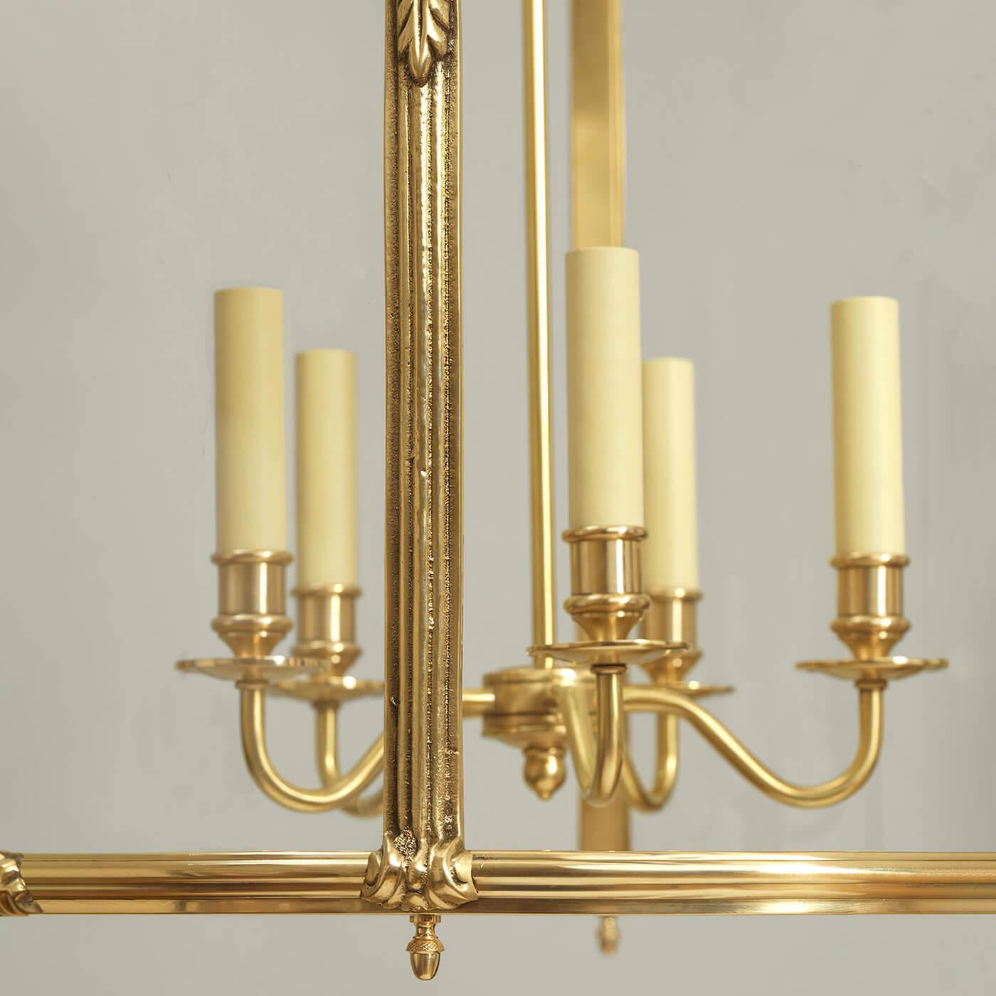 Classic Brass Hall Lantern In New Condition For Sale In Westwood, NJ