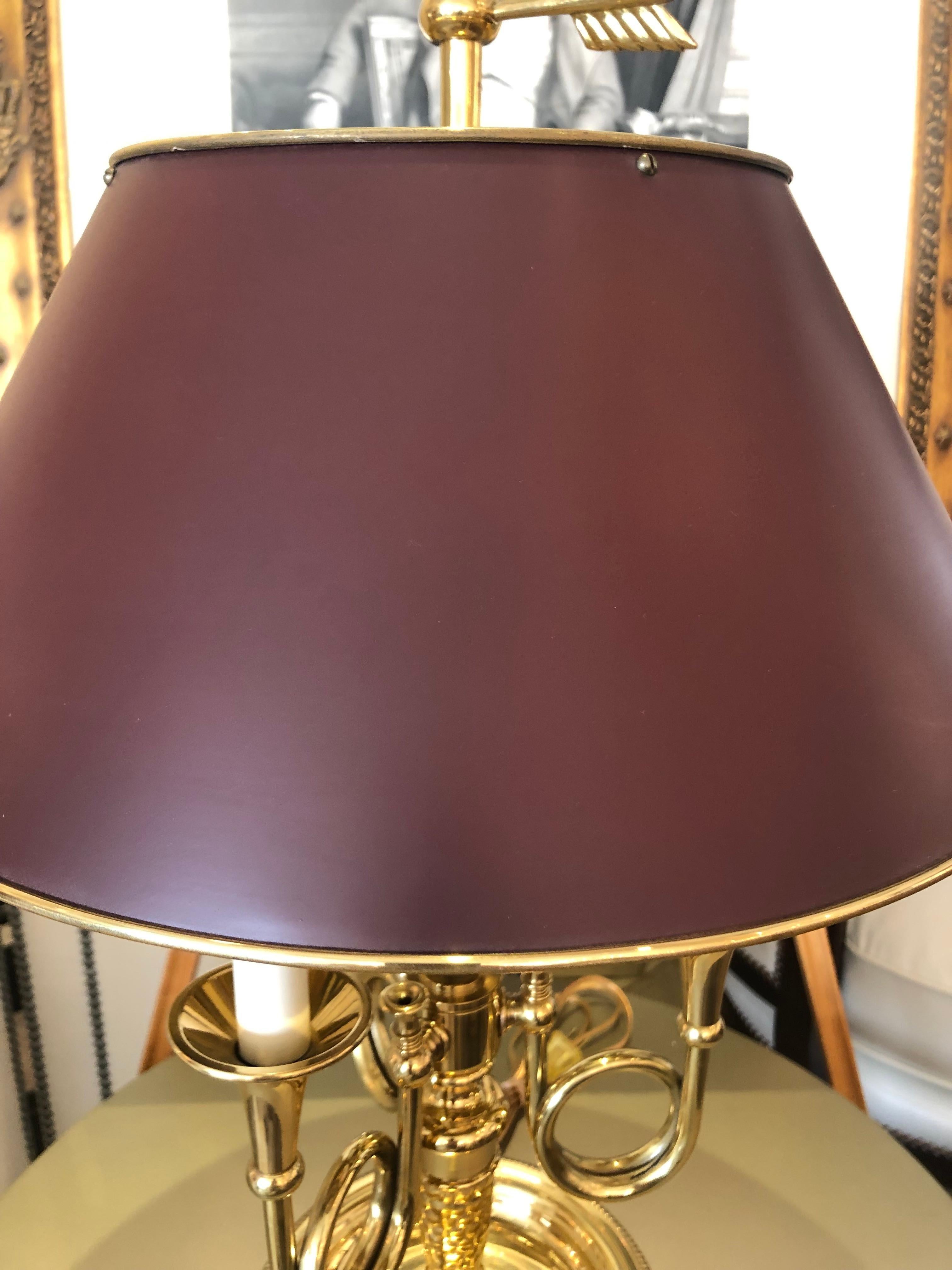 Classic Brass Horn Motife Buillotte Table Lamp 3