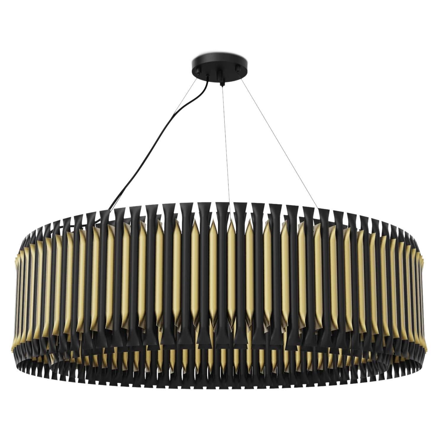 Classic Brass Matheny Round Suspension by Mid Century Club For Sale
