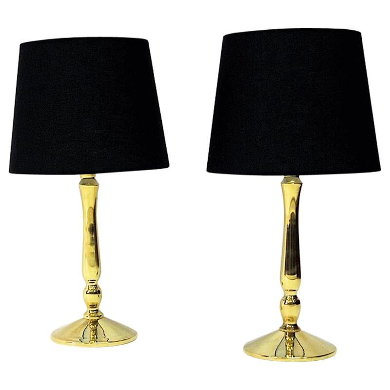 Classic Brass Table Lamp Pair from Scandinavia, 1950s