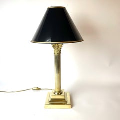 Classic Brass Table Lamp with Corinthian Capital