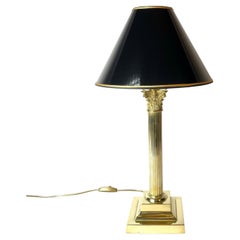 Classic Brass Table Lamp with Corinthian Capital