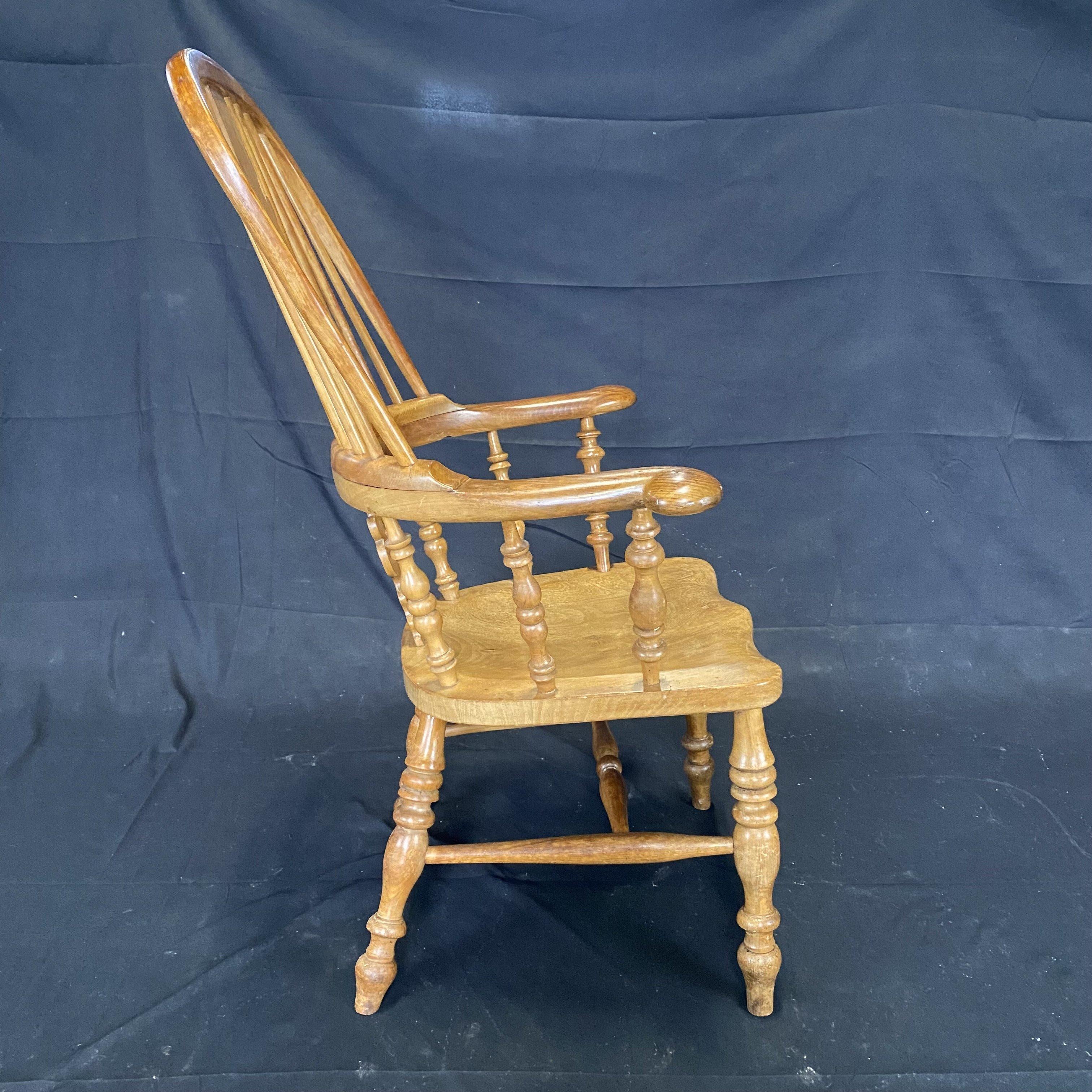 English Classic British Antique Oak Windsor Chair 