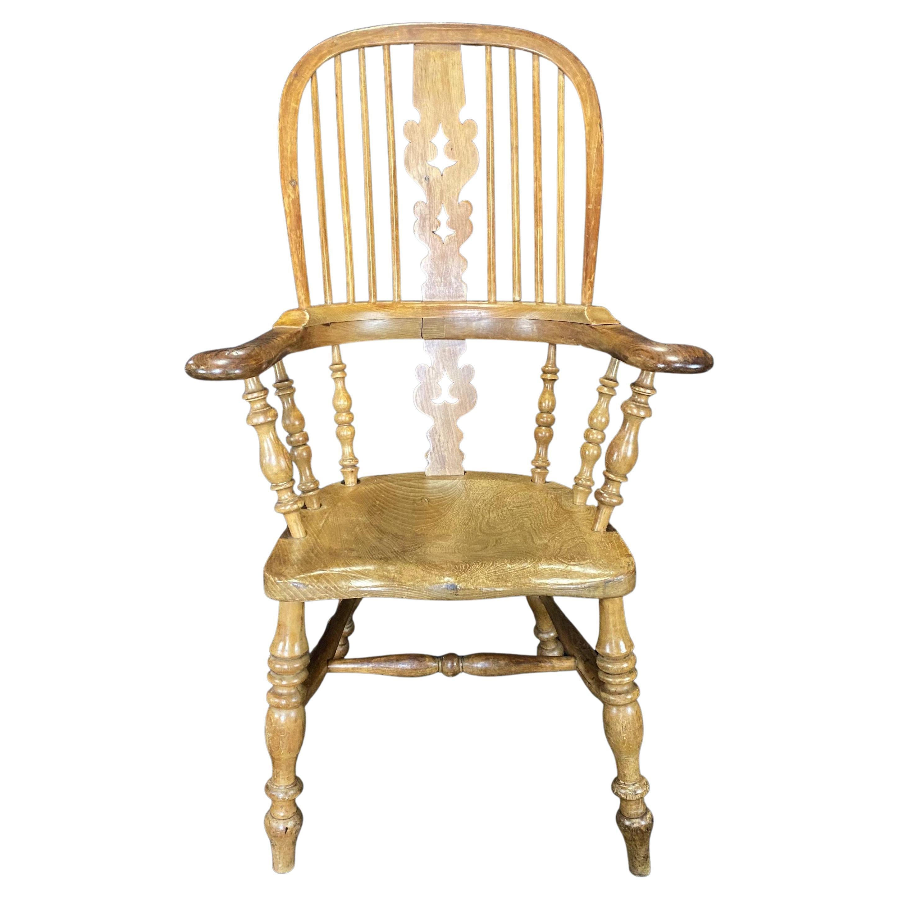 Classic British Antique Oak Windsor Chair 