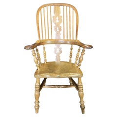 Classic British Antique Oak Windsor Chair 