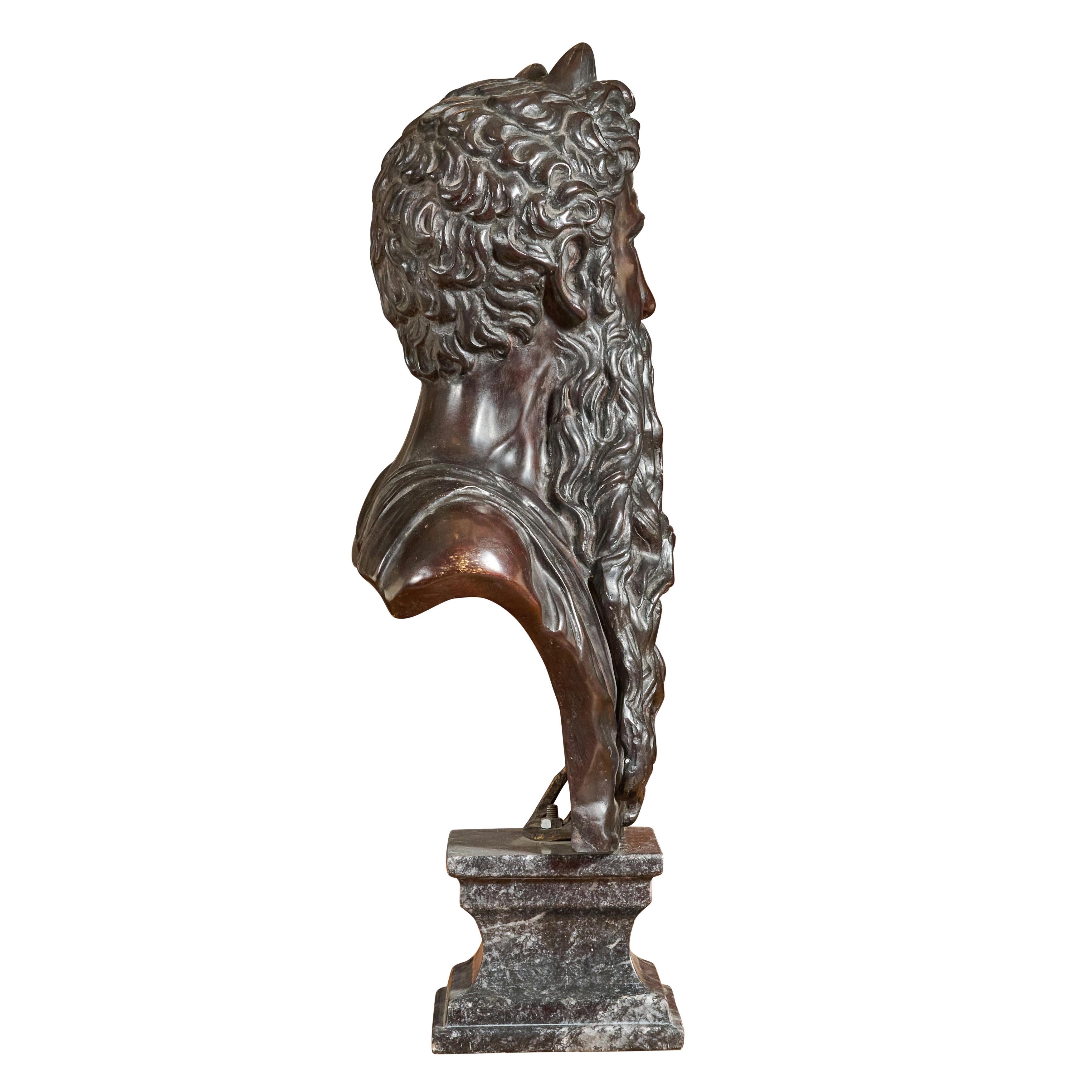 Italian Classic Bronze Bust of Moses For Sale
