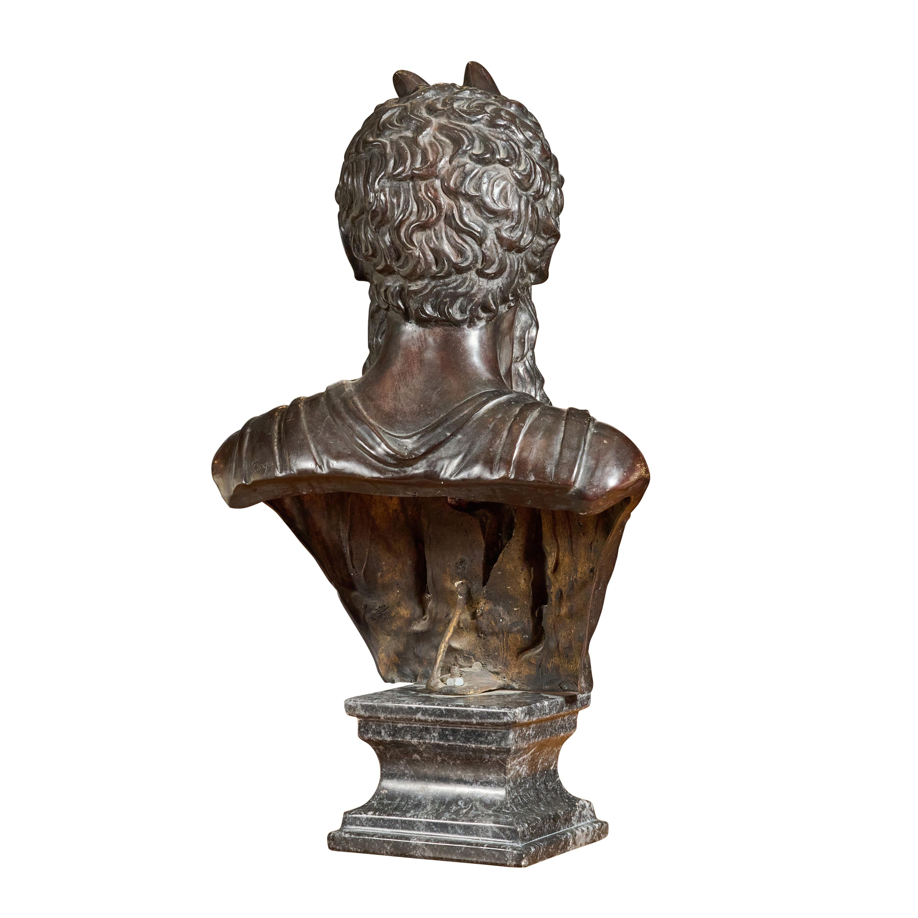 Early 20th Century Classic Bronze Bust of Moses For Sale
