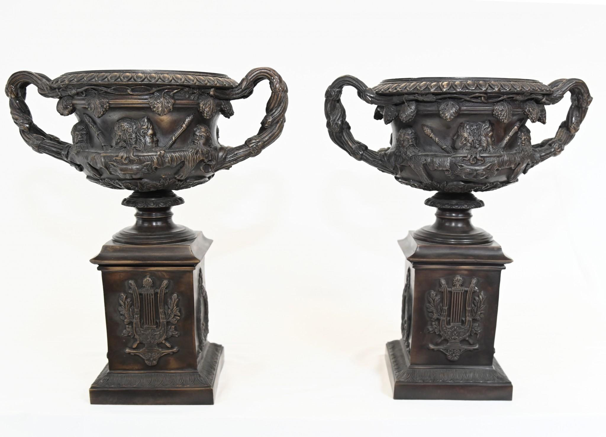 Classic Bronze Italian Urns Warwick Vase Campana Grand Tour 6