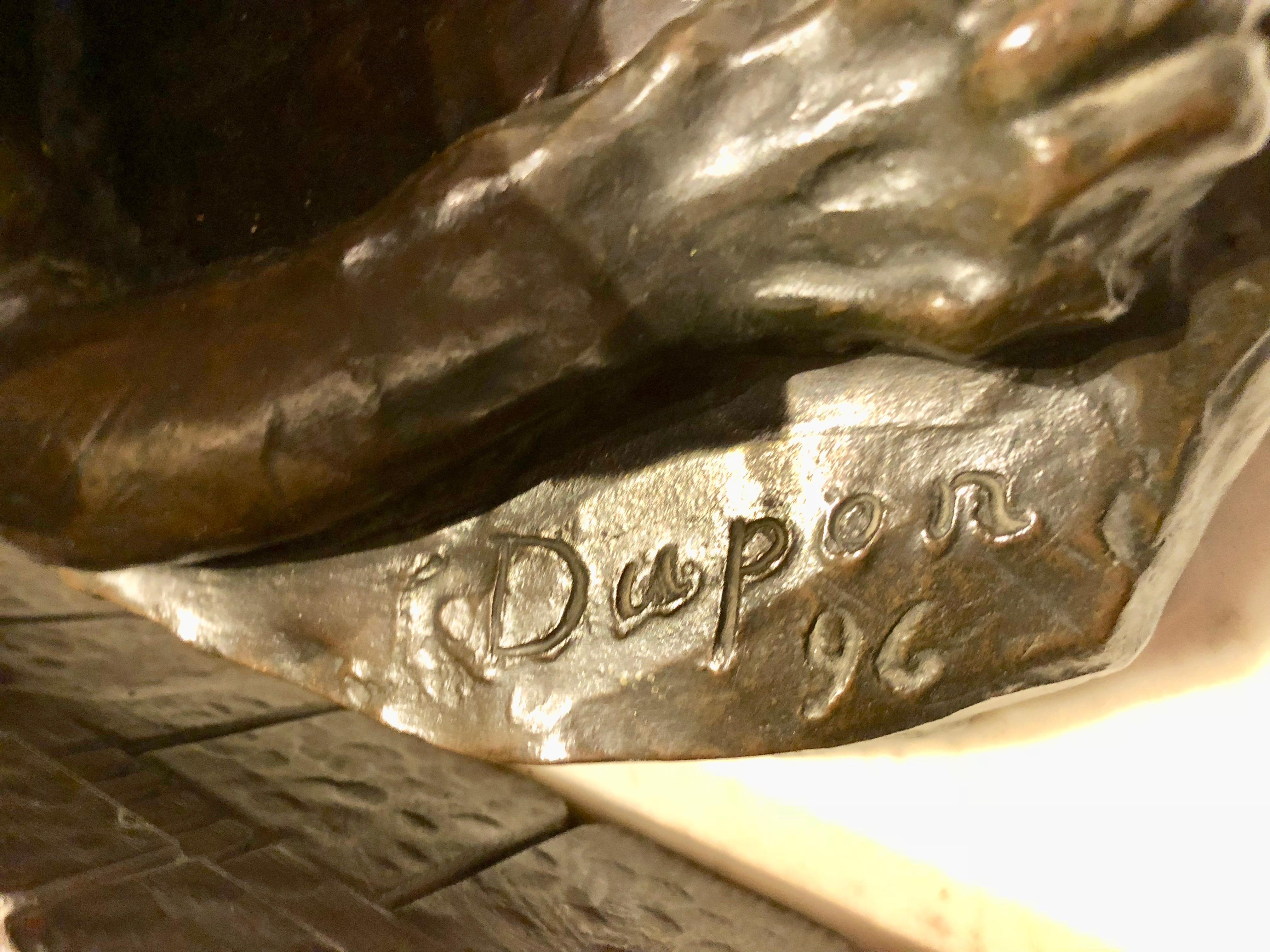 Statue classique de lion en bronze de Josue Dupon, sculpteur belge Art Déco en vente 1