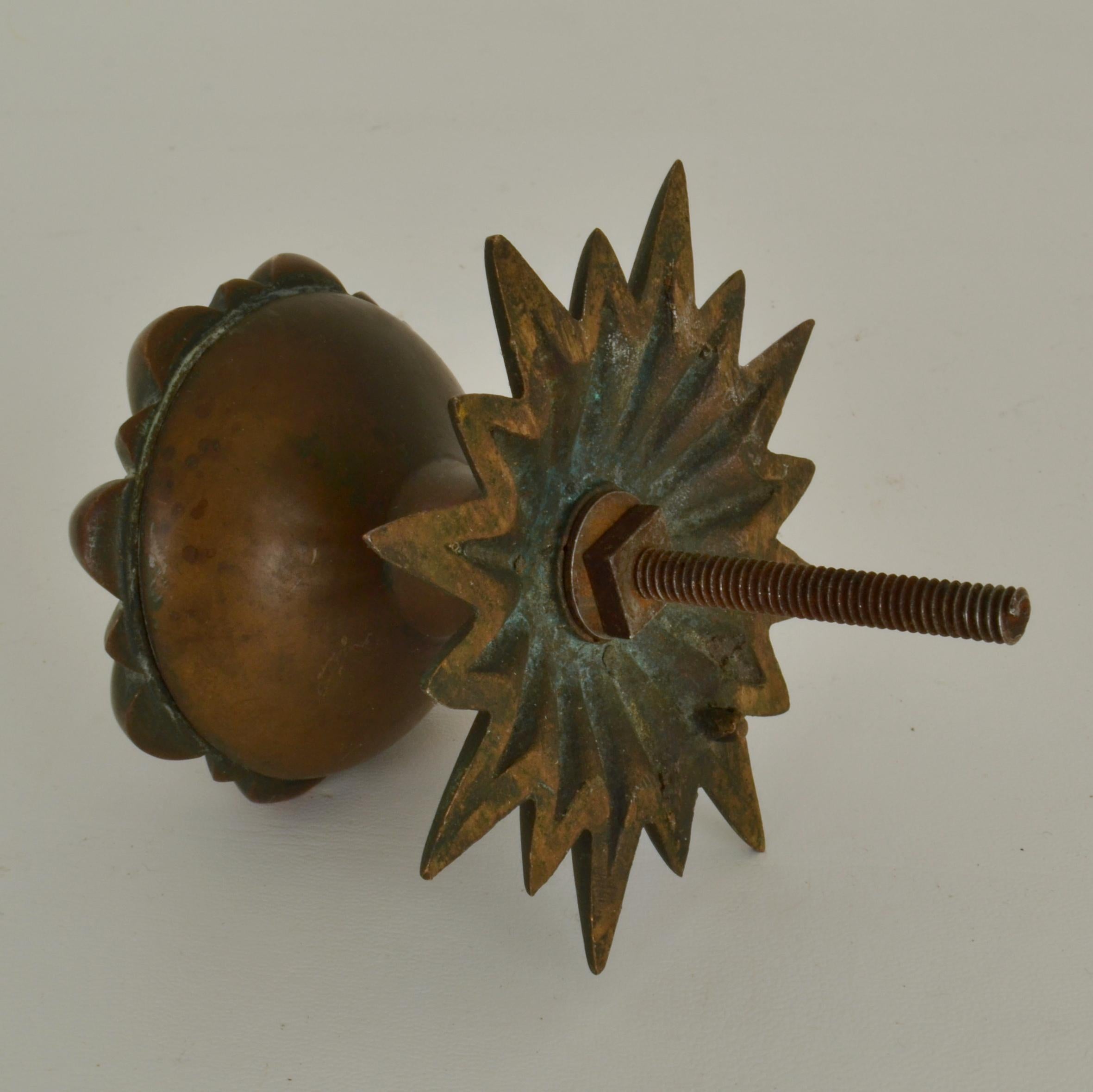 20th Century Classic Architectural Bronze Push and Pull Door Knob For Sale