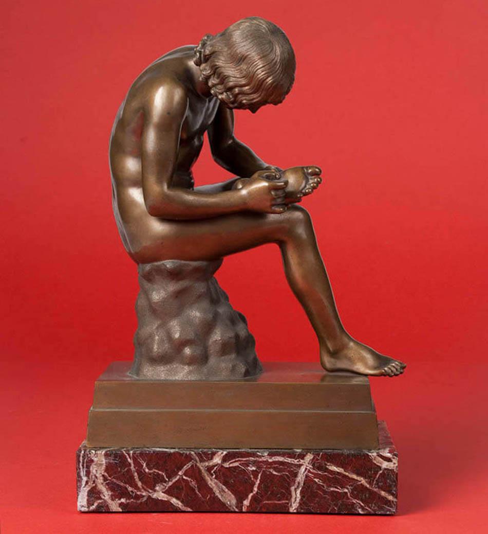 Classic Bronze Statue Spinario Casted by B. Boschetti Roma 3