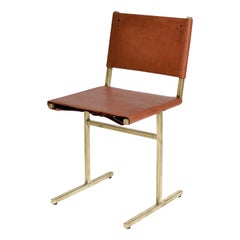Classic Brown and Brass Memento Chair, Jesse Sanderson