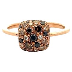 Classic Brown Diamond Ring 18K Gold For Her