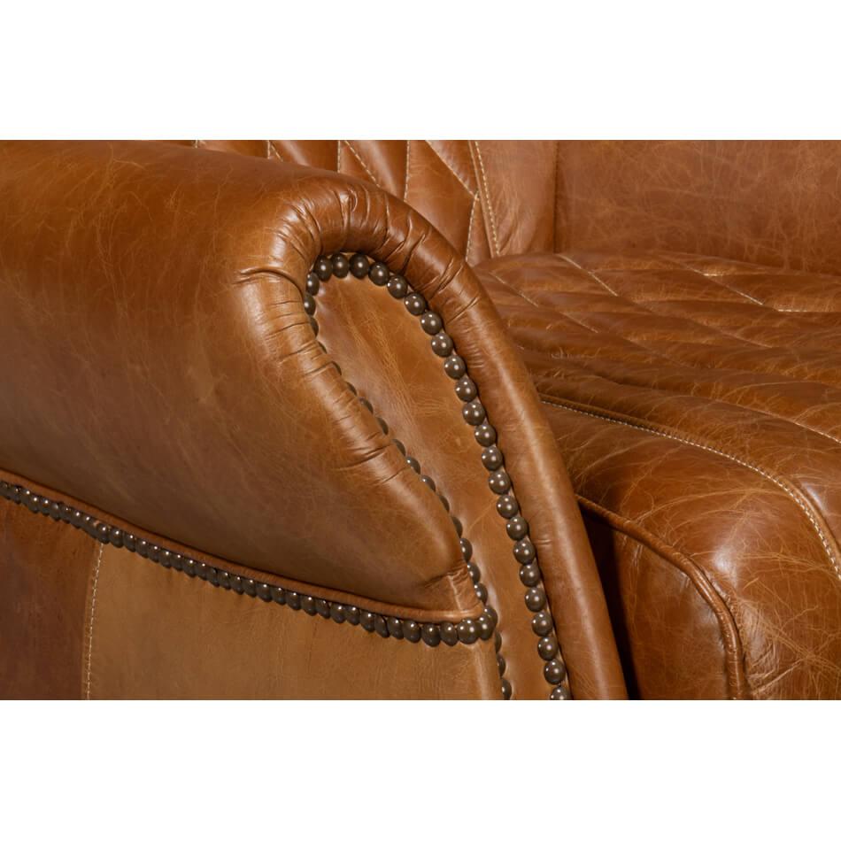 Chaise pivotante en cuir Classic Brown en vente 2