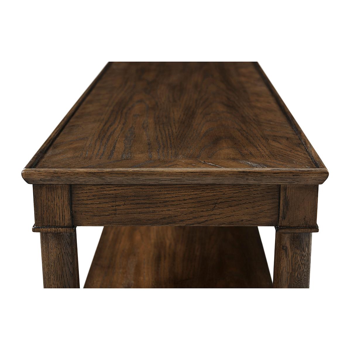 Vietnamese Classic Brown Oak Console For Sale