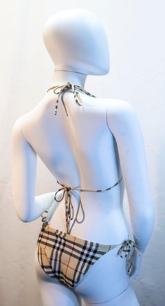 Classic Burberry Check pattern slim fit bikini size medium tall