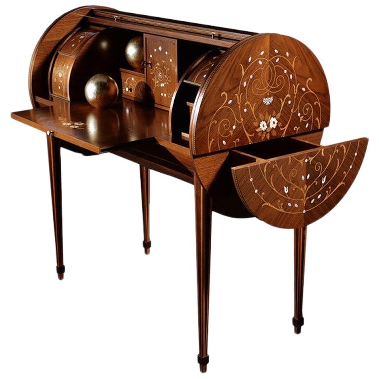 Classic by Carpanelli Cylinder Inlaid in American Walnut For Sale