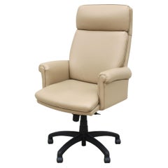 Classic Cabot Wrenn Caesar High Back Regency Taupe Leather Swivel Desk Chair