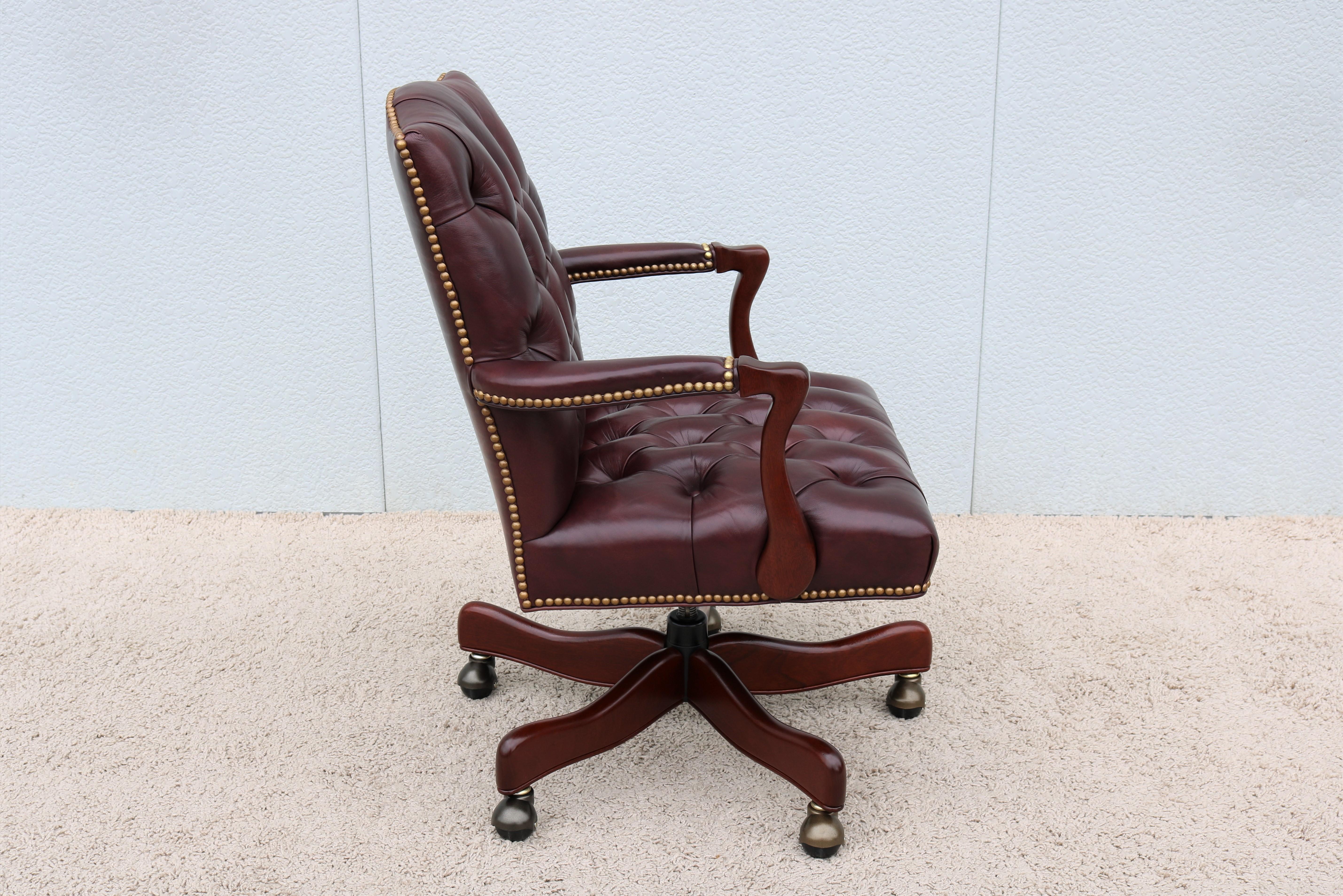 burgundy leather office chair