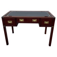 Classic Campaign Style Leather Top Desk