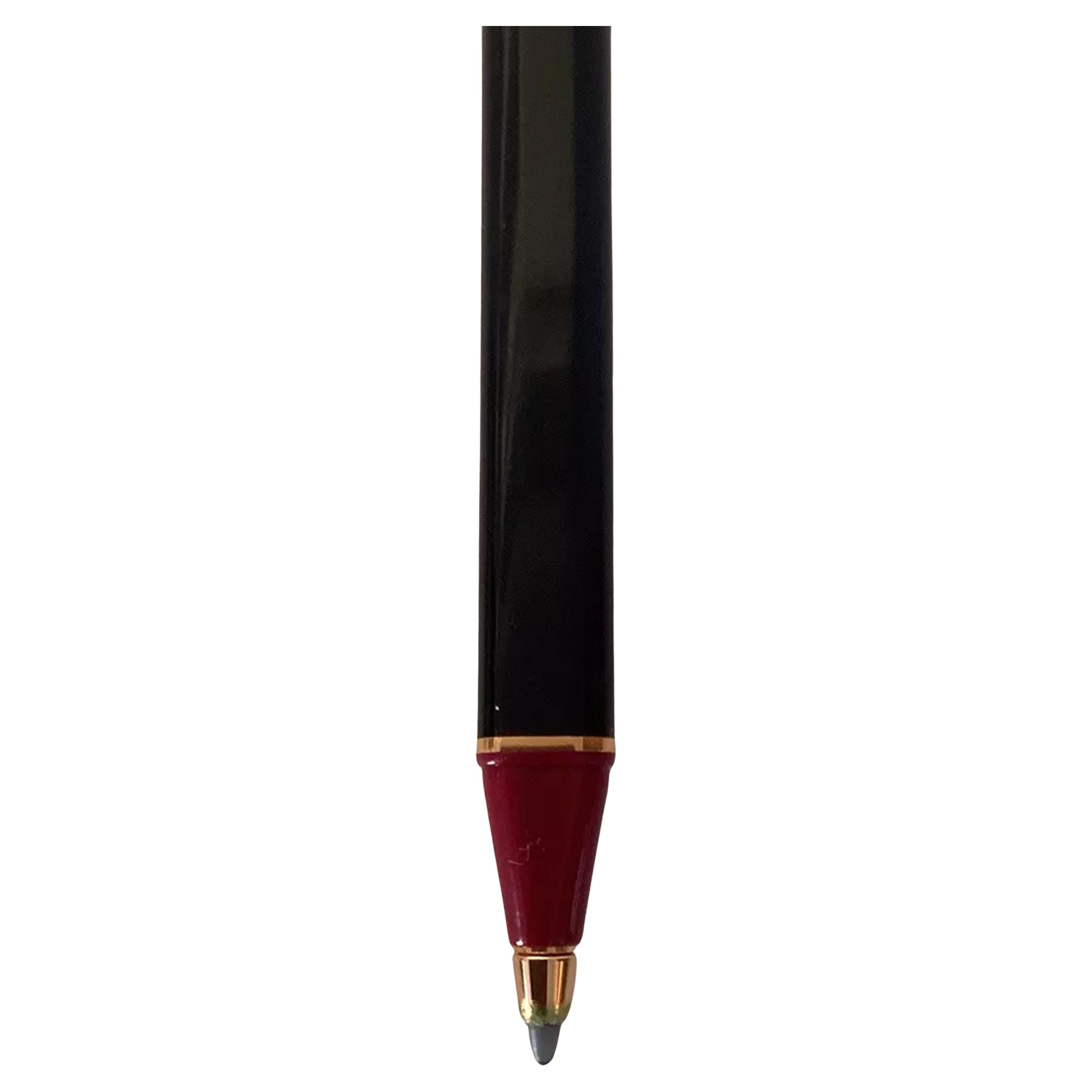 Classic Cartier 18ct Gold Plated Black Vendome Trinity Rollerball Pen & Box For Sale 2