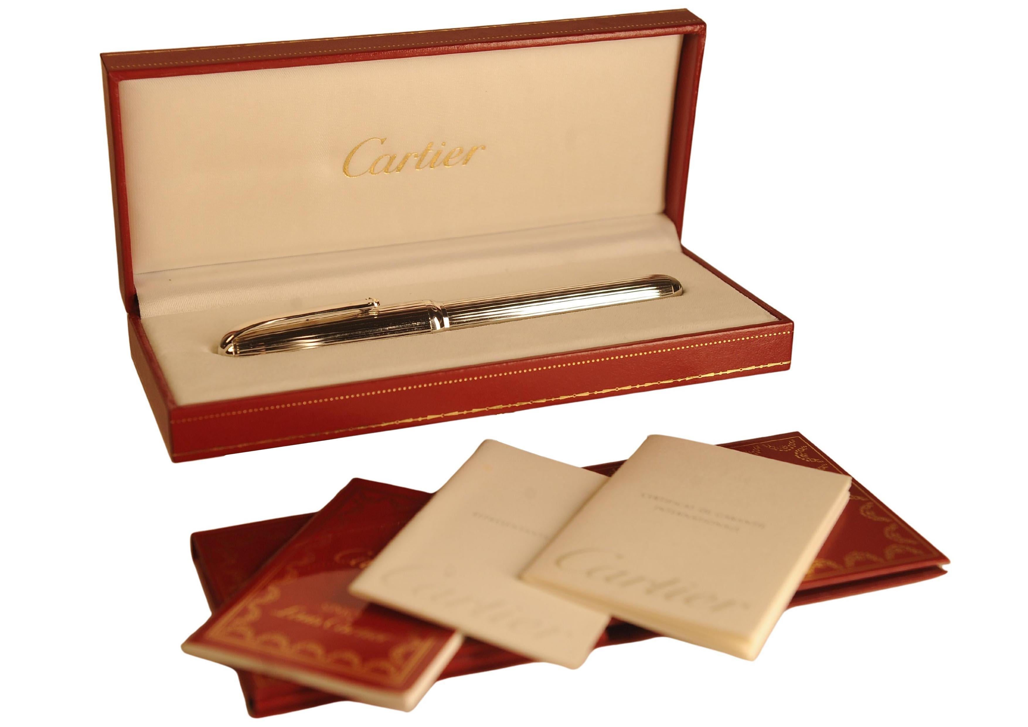 Classic Cartier 18ct Gold Nib Stylo Plume 'M' Füllfederhalter Box mit Garantie im Angebot 1