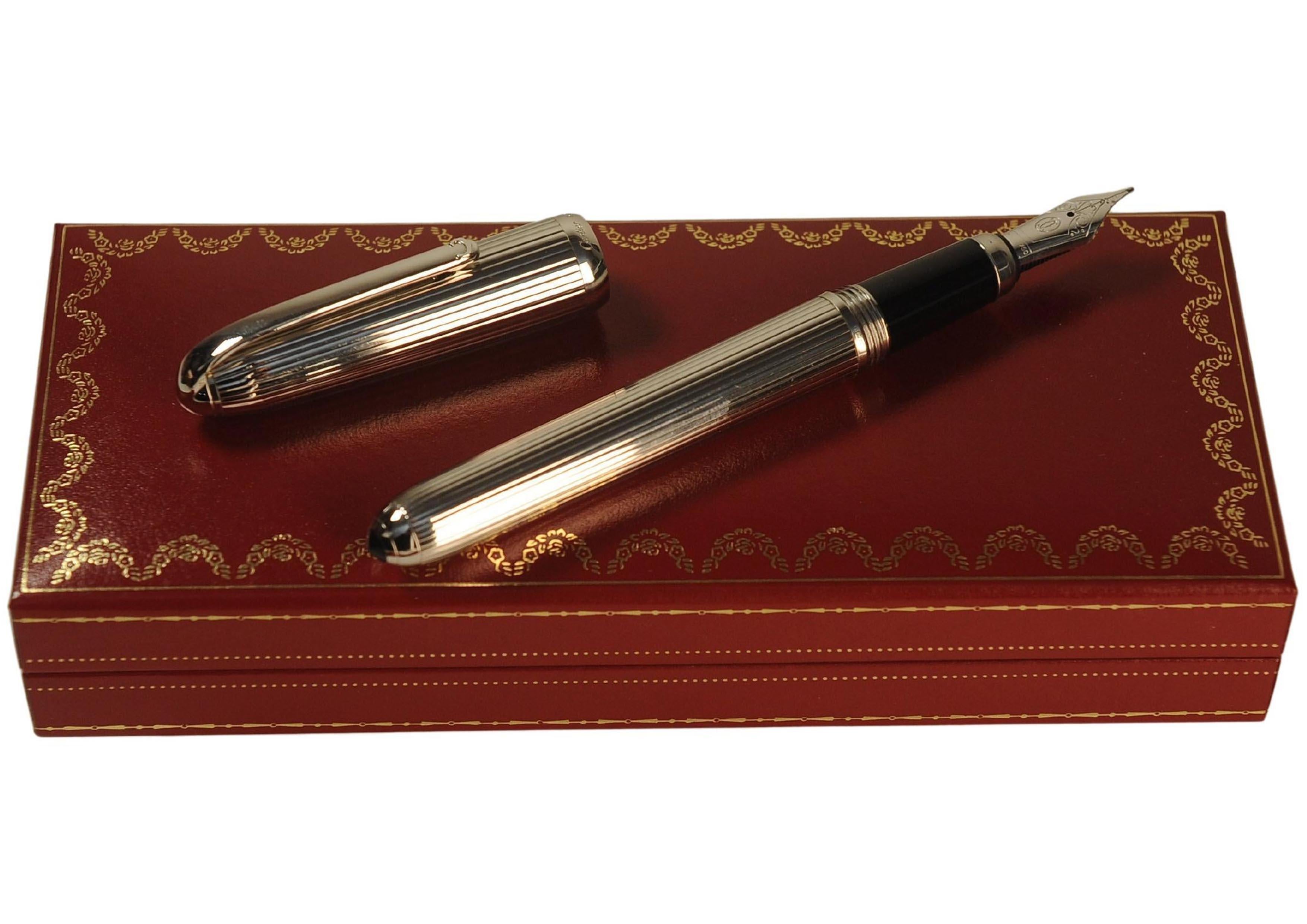 Classic Cartier 18ct Gold Nib Stylo Plume 'M' Füllfederhalter Box mit Garantie im Angebot 4