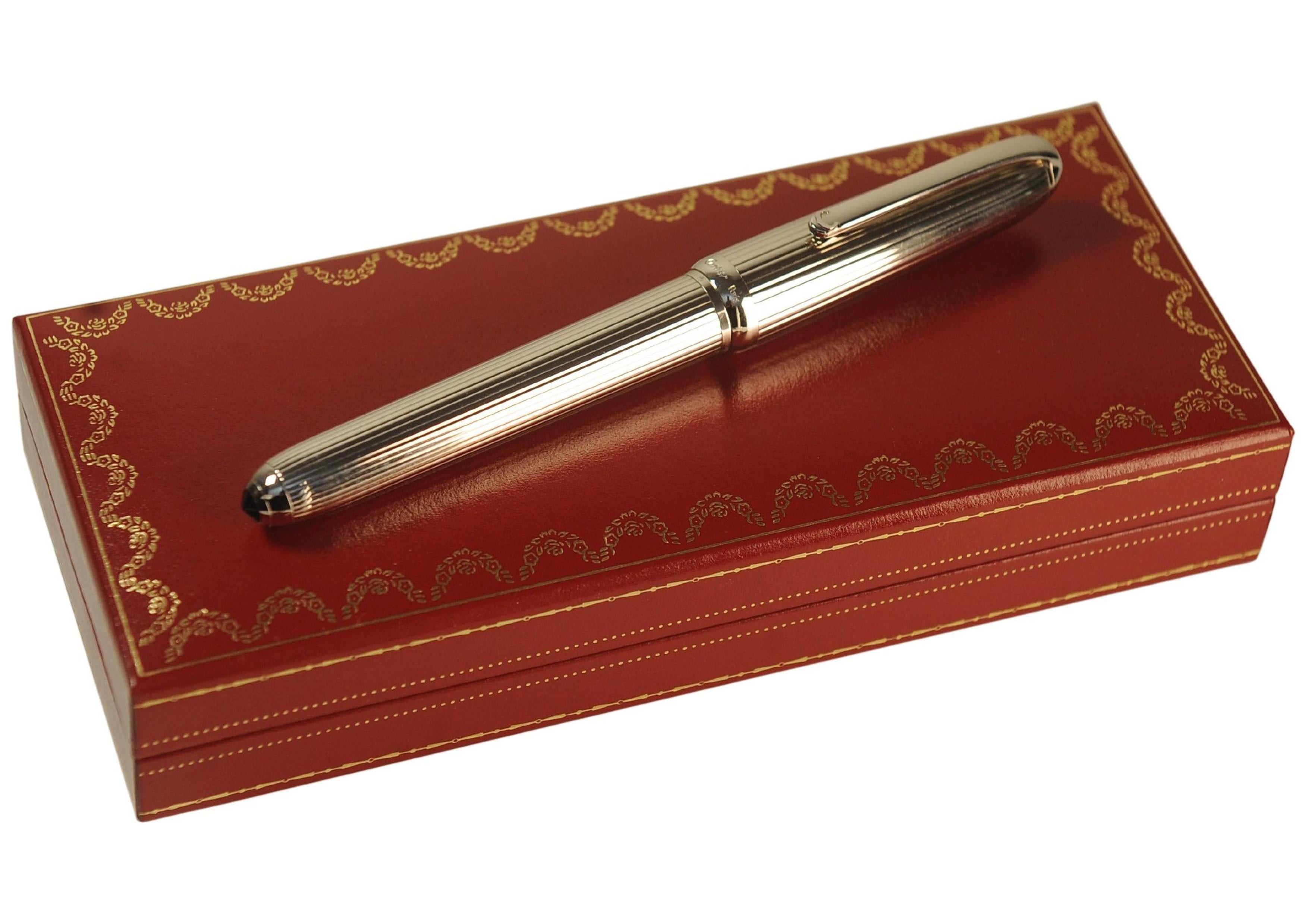 Classic Cartier 18ct Gold Nib Stylo Plume 'M' Füllfederhalter Box mit Garantie im Angebot 7
