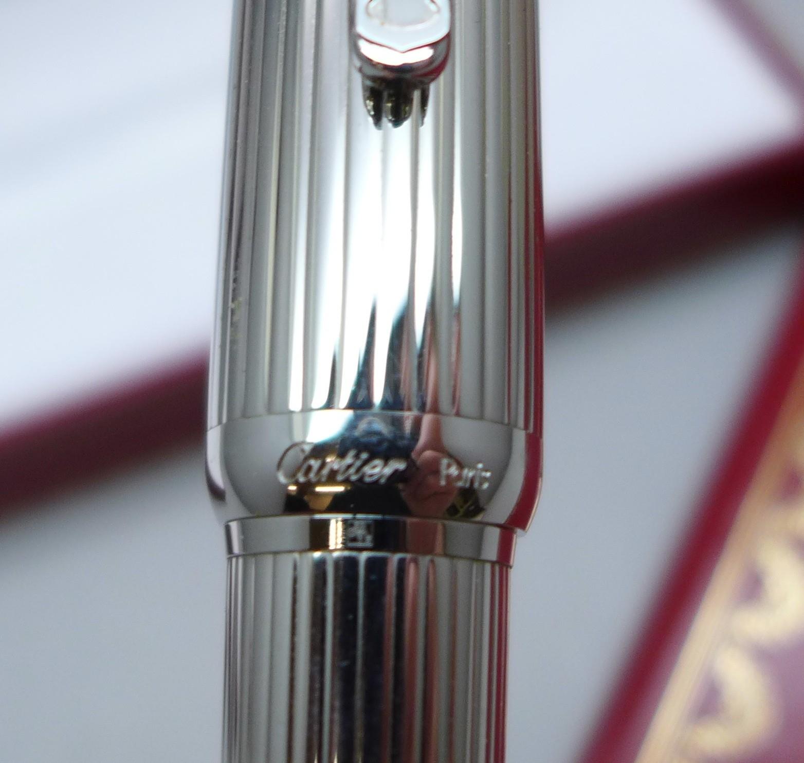 Classic Cartier 18ct Gold Nib Stylo Plume 'M' Füllfederhalter Box mit Garantie (Französisch) im Angebot