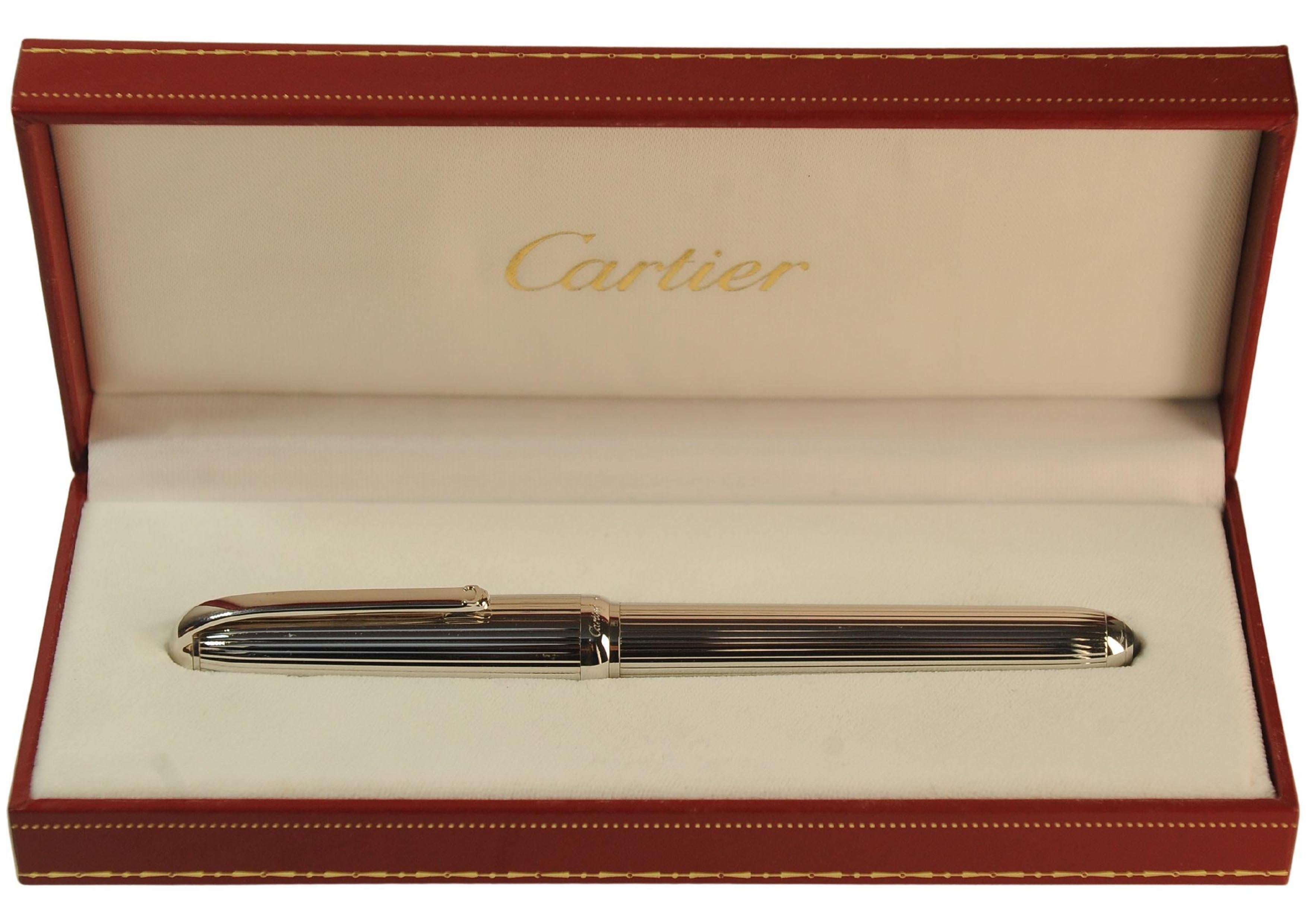Classic Cartier 18ct Gold Nib Stylo Plume 'M' Füllfederhalter Box mit Garantie im Angebot 2