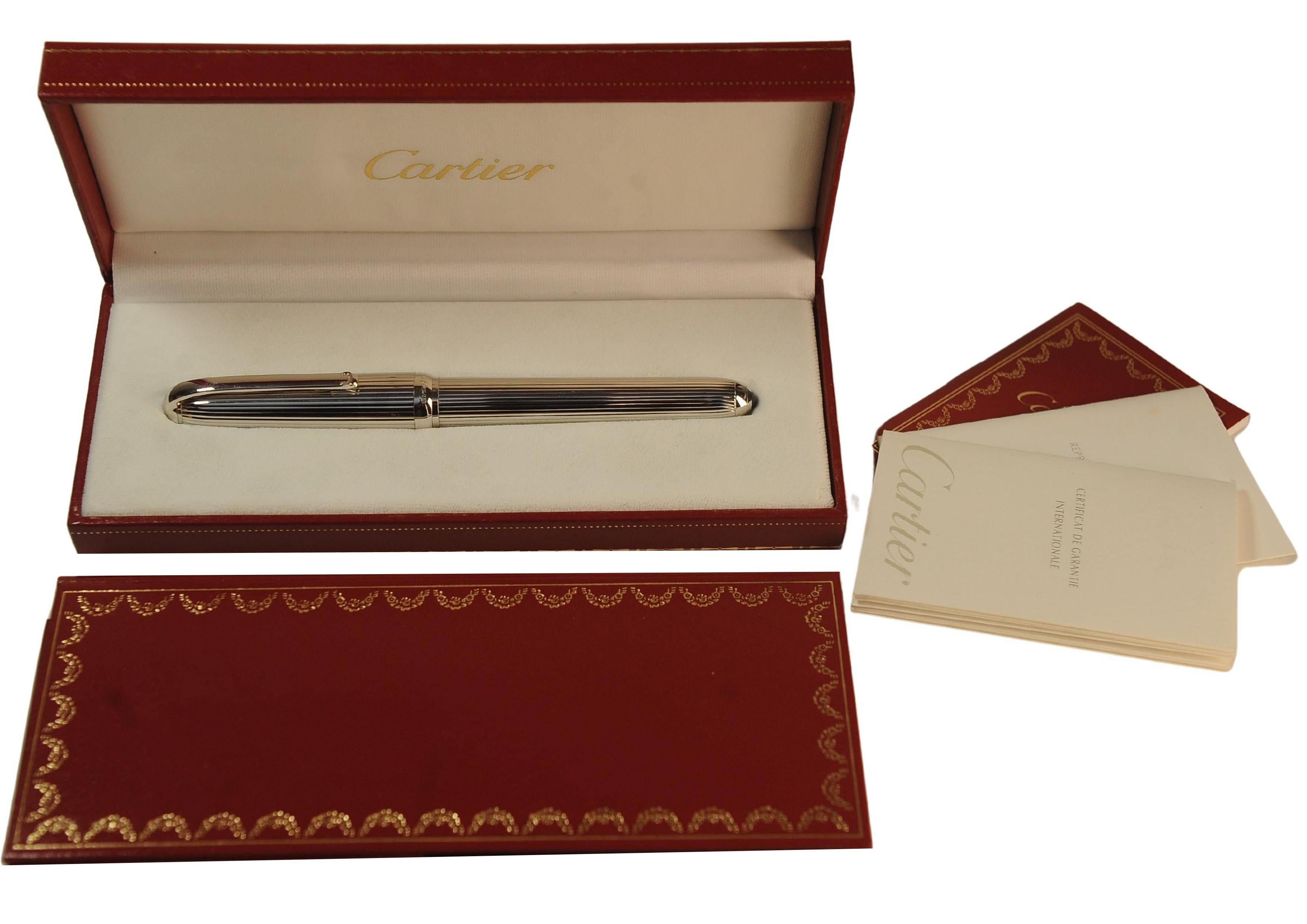Classic Cartier 18ct Gold Nib Stylo Plume 'M' Füllfederhalter Box mit Garantie (21. Jahrhundert und zeitgenössisch) im Angebot