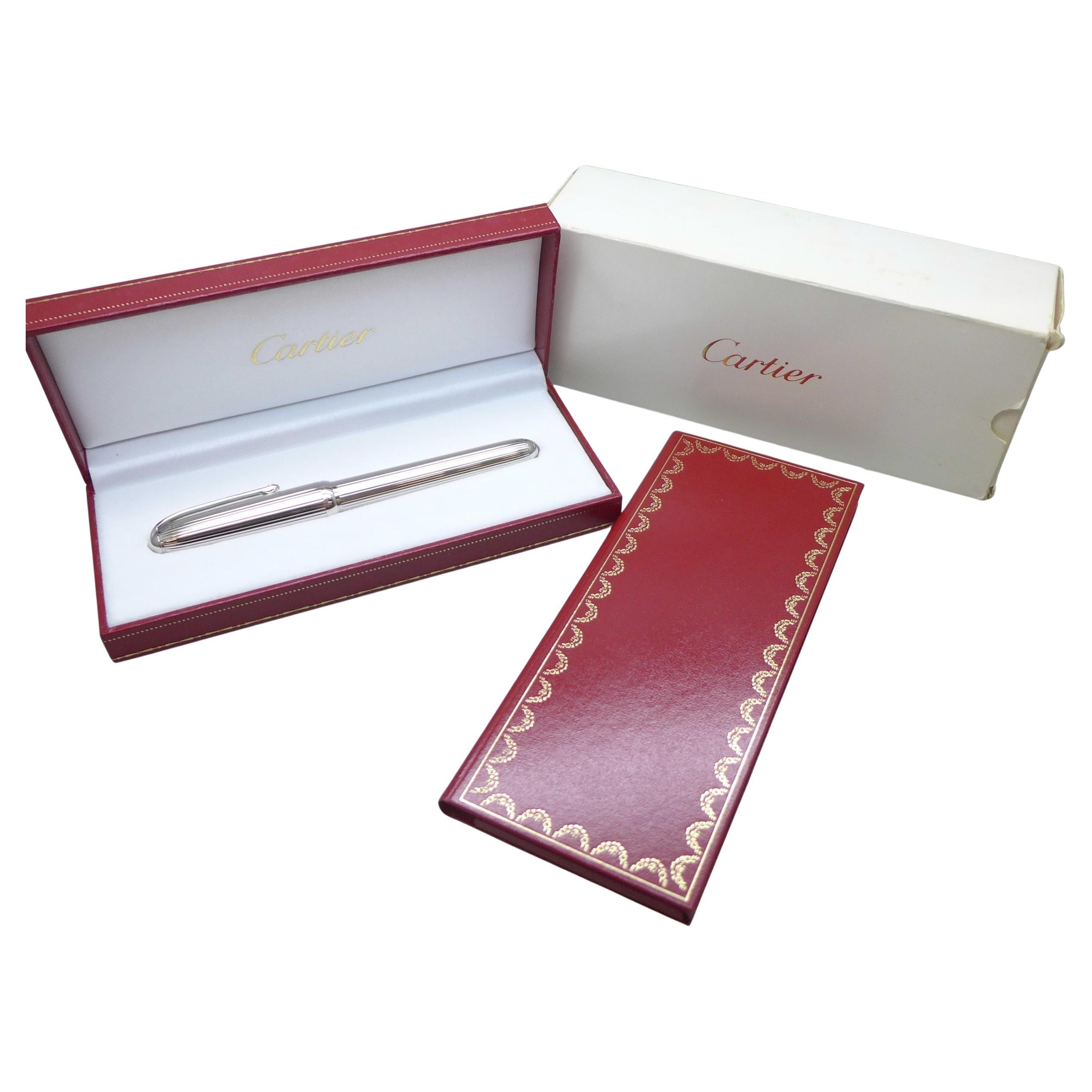 Classic Cartier 18ct Gold Nib Stylo Plume 'M' Füllfederhalter Box mit Garantie