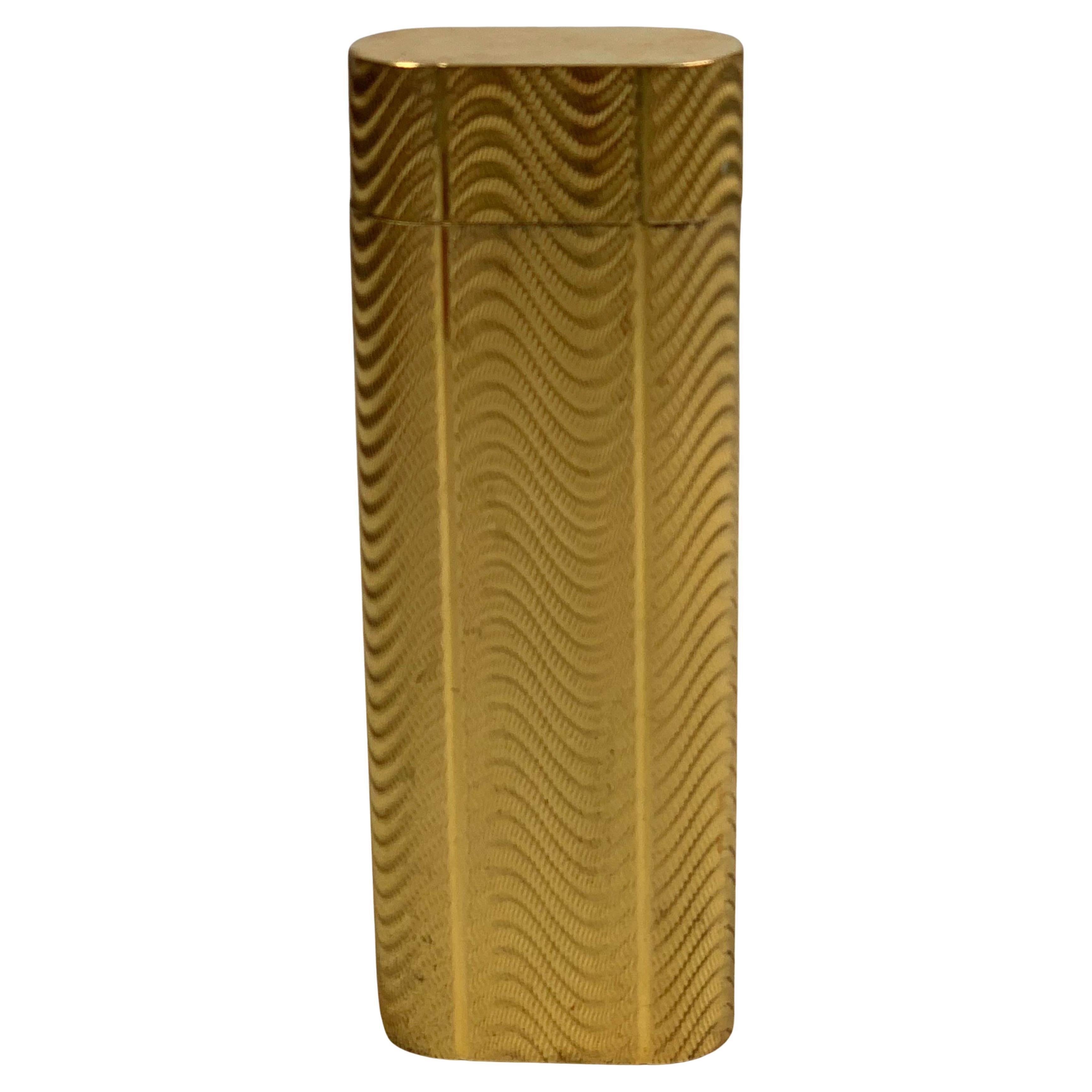 Classic Cartier 18ct Gold Plated Cigarette Lighter & Red Cartier Box Serviced For Sale 2