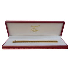 Classic Cartier 18ct Gold Plated Vendome Trinity Ballpoint Pen & Cartier Box