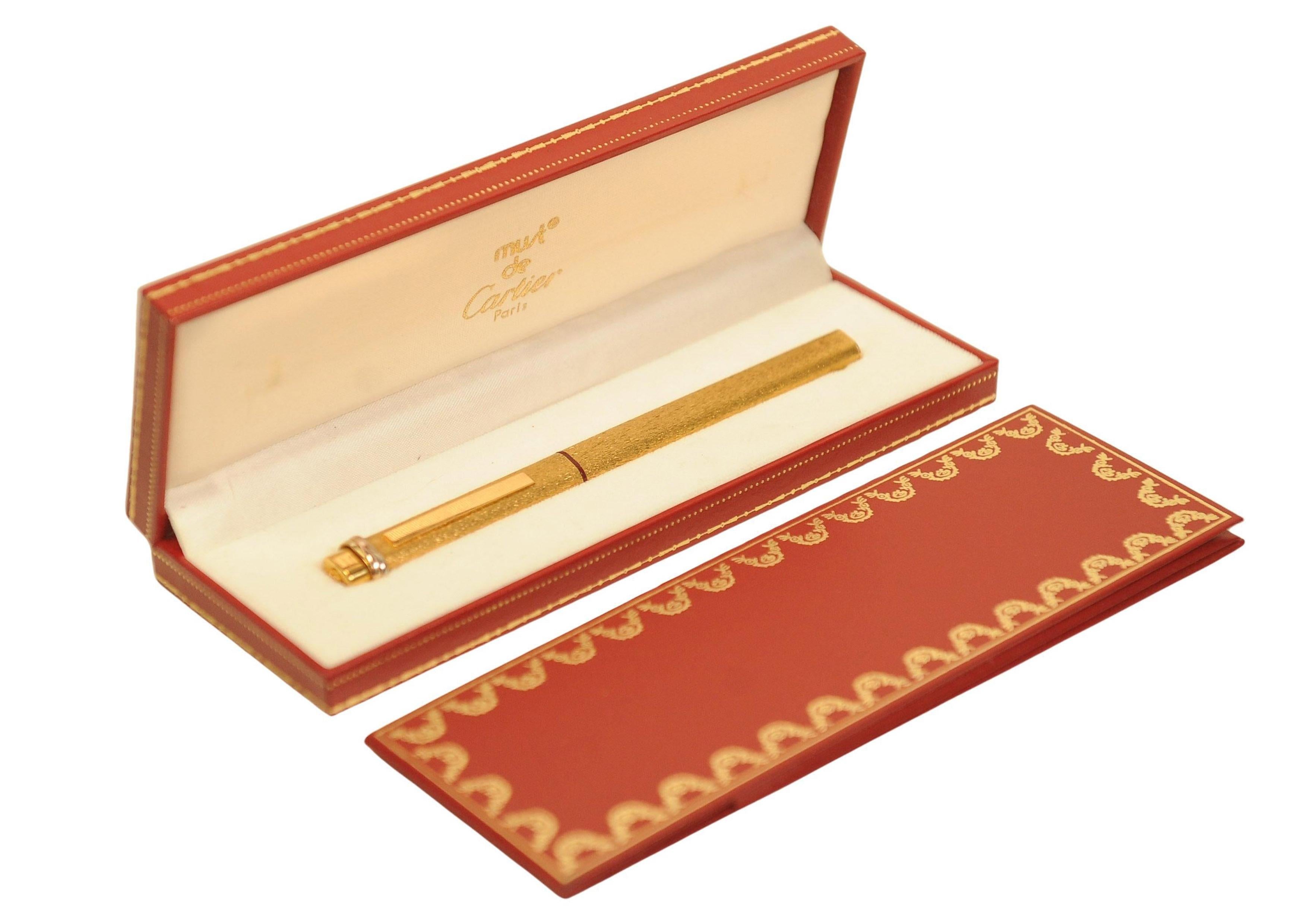 Classic Cartier 18ct Gold Plated Vendome Trinity Rollerball Pen im Zustand „Gut“ in Reading, Berkshire