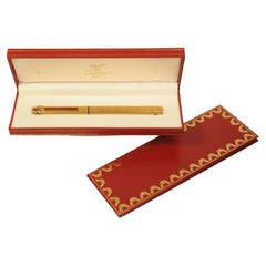Classic Cartier 18ct Gold Plated Vendome Trinity Rollerball Pen & Box