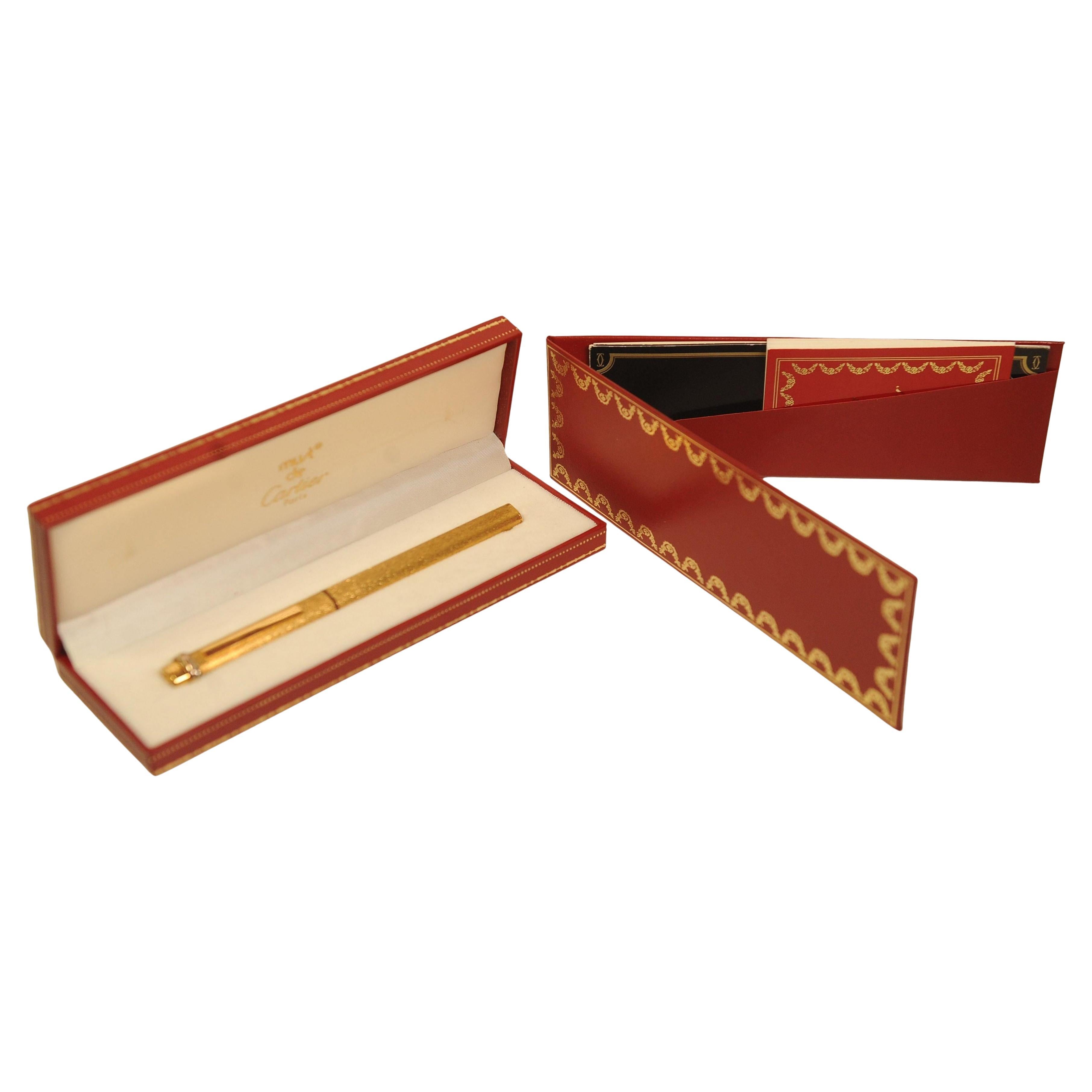 Classic Cartier 18ct Gold Plated Vendome Trinity Rollerball Pen