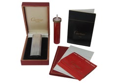 Classic Cartier Silver Plated Cigarette Lighter With Cartier Box And Papers