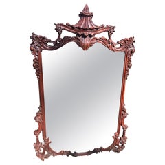 Classic Carved Wood Pagoda Style Mirror