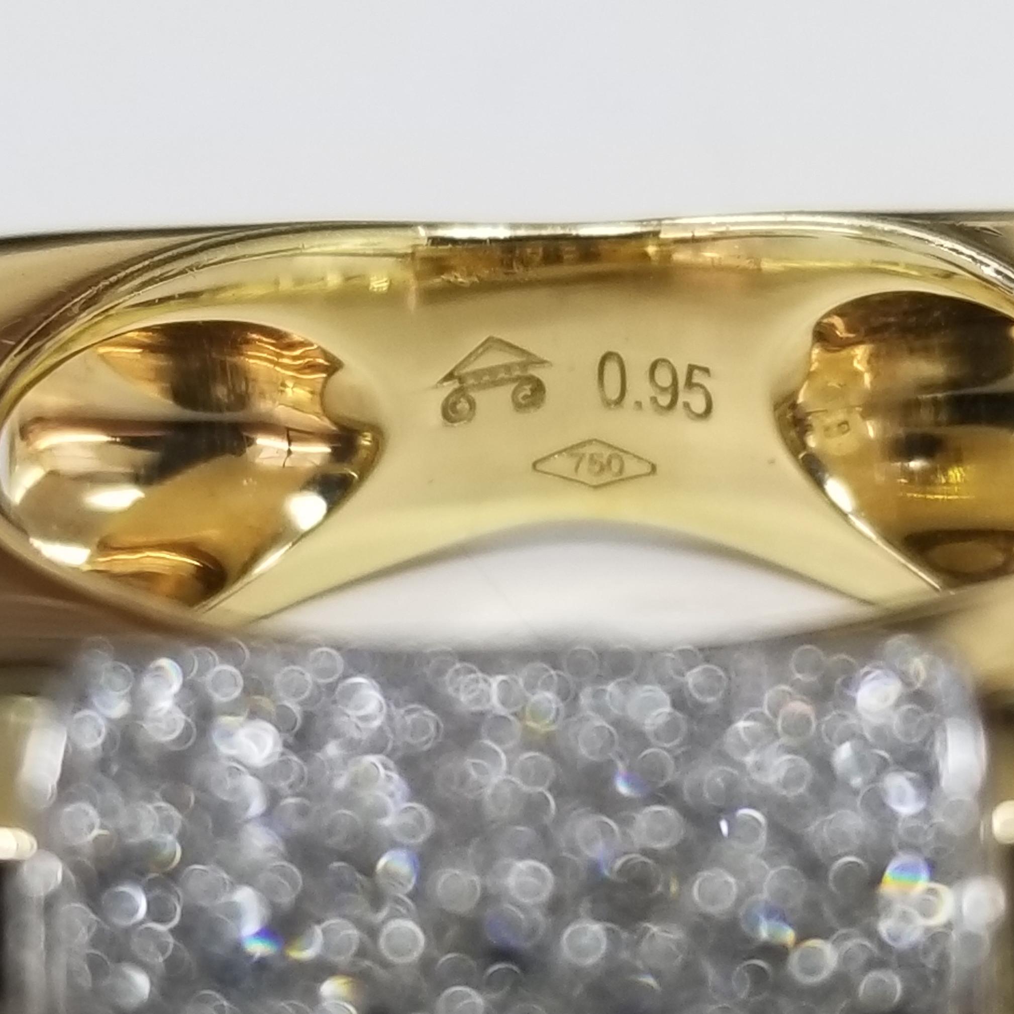 Women's or Men's Classic Casa Gi. 18 Karat Yellow Gold and Diamond Unique Open Design Ring For Sale