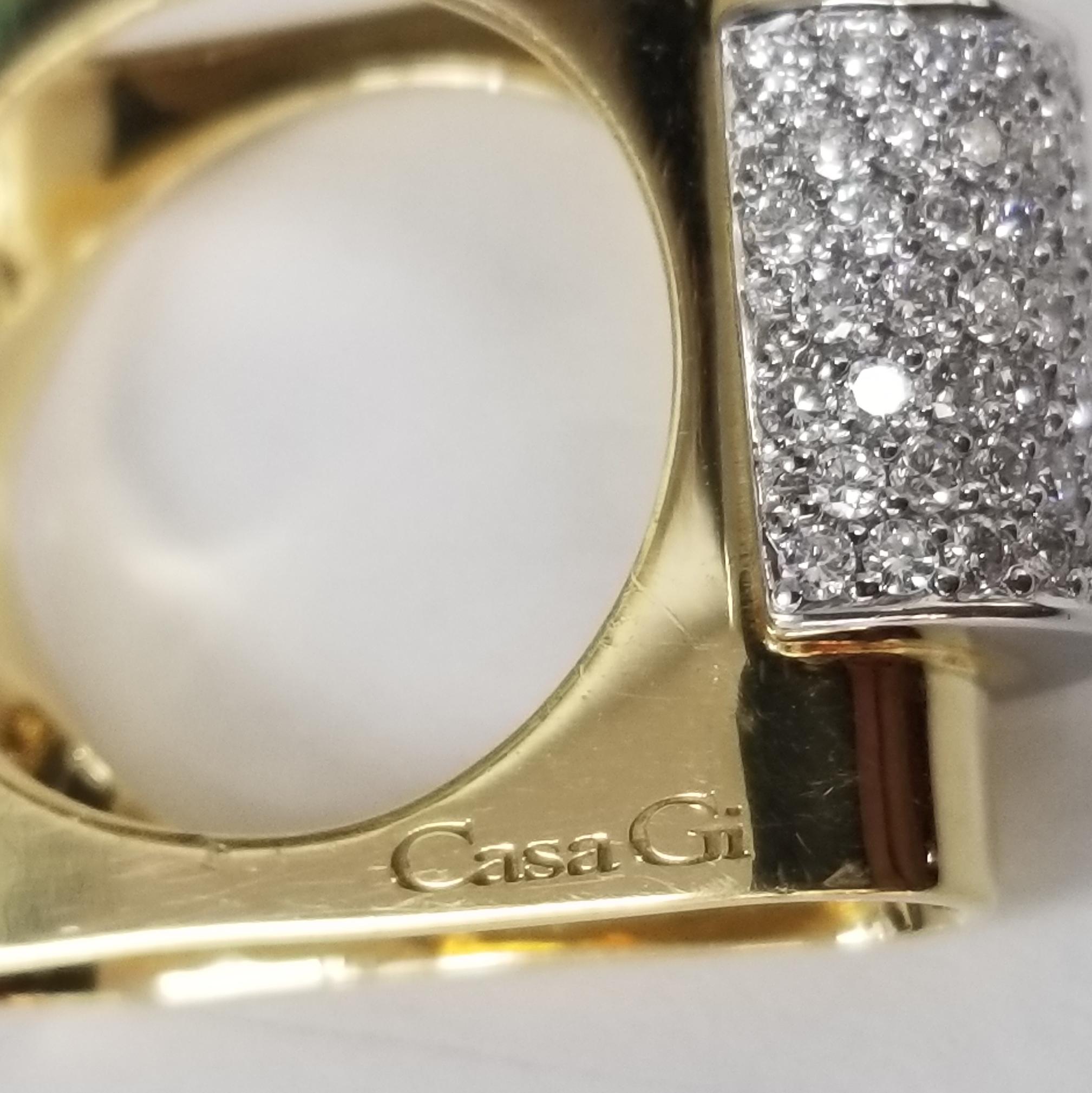 Classic Casa Gi. 18 Karat Yellow Gold and Diamond Unique Open Design Ring For Sale 1