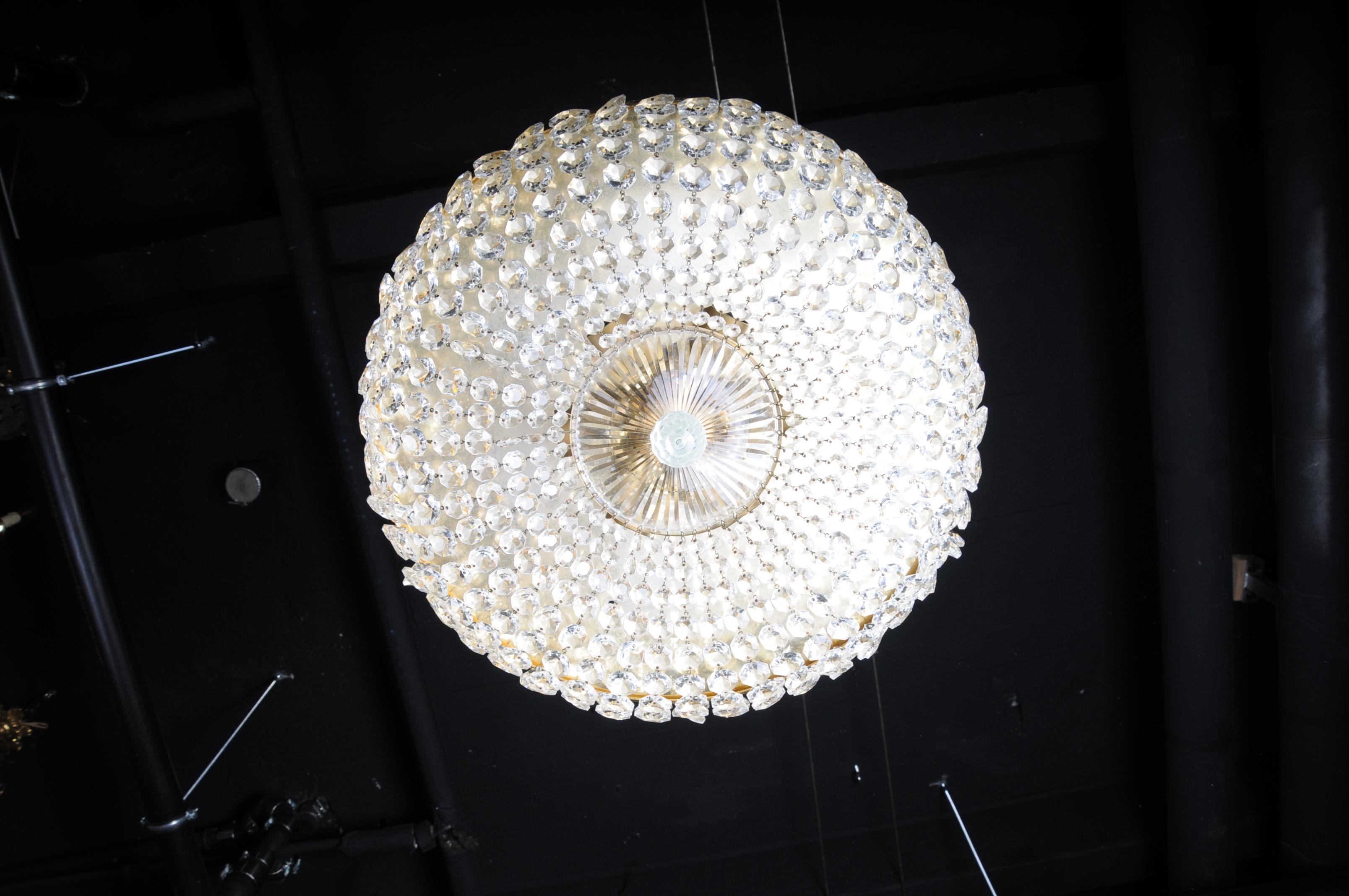 Polished Classic Ceiling Lamp / Ceiling Brass / Crystal