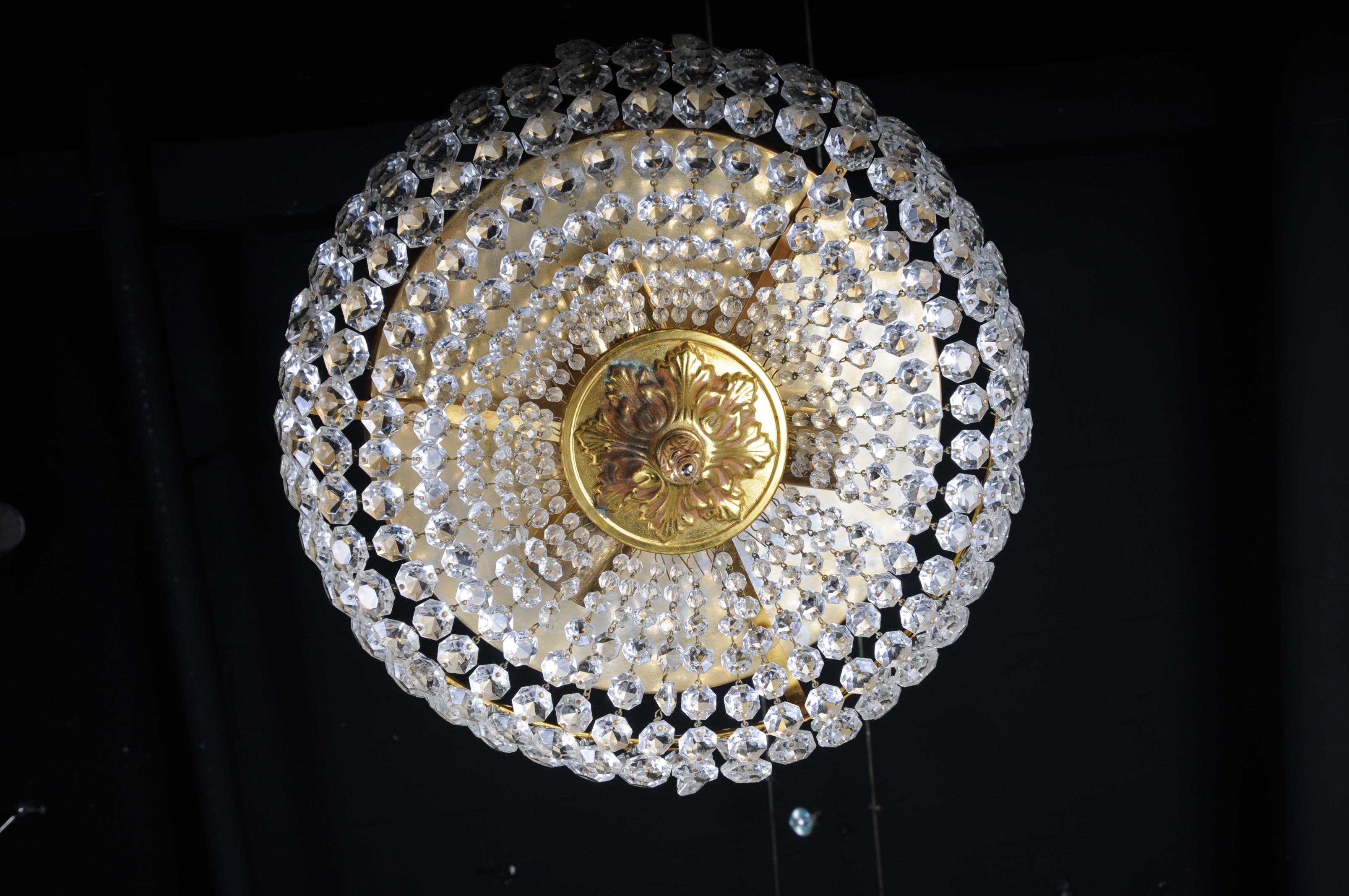 Polished Classic Ceiling Lamp / Ceiling Brass / Crystal