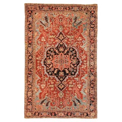 Classic Central Medallion Heriz Rug